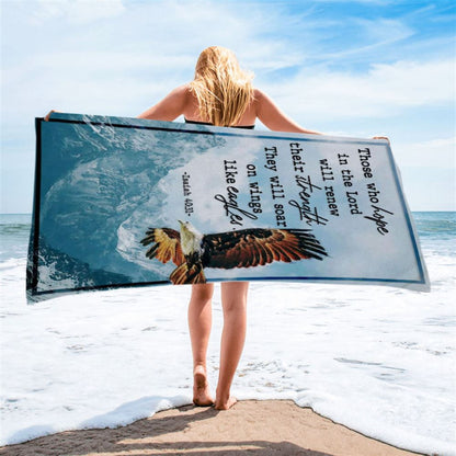 Bible Verse Isaiah 4031 Niv Those Who Hope In The Lord Beach Towel - Bible Verse Beach Towel - Scripture Beach Towel
