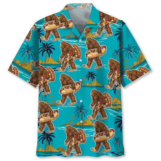 Bigfoot American Fast Food Hawaiian Shirt, Funny Hawaiian Shirt, Cool Hawaiian Shirts, Best Hawaiian Shirts