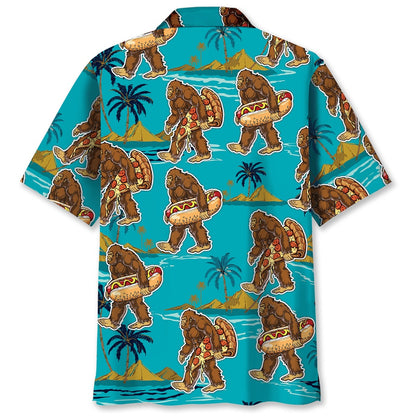 Bigfoot American Fast Food Hawaiian Shirt, Funny Hawaiian Shirt, Cool Hawaiian Shirts, Best Hawaiian Shirts