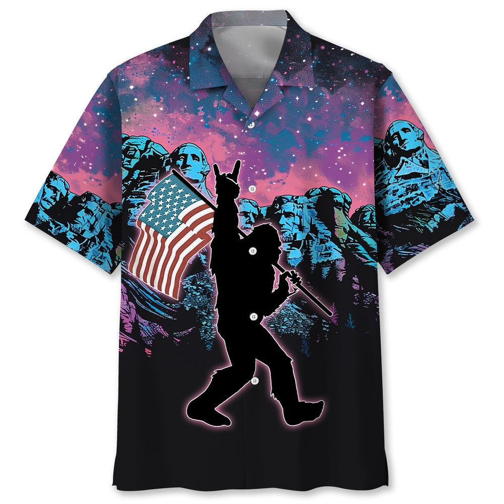 Bigfoot American Proud Hawaiian Shirt, Funny Hawaiian Shirt, Cool Hawaiian Shirts, Best Hawaiian Shirts
