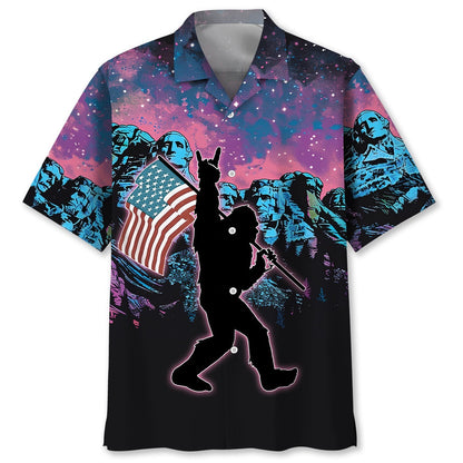 Bigfoot American Proud Hawaiian Shirt, Funny Hawaiian Shirt, Cool Hawaiian Shirts, Best Hawaiian Shirts