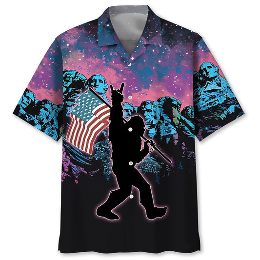 Bigfoot American Proud Hawaiian Shirt, Funny Hawaiian Shirt, Cool Hawaiian Shirts, Best Hawaiian Shirts