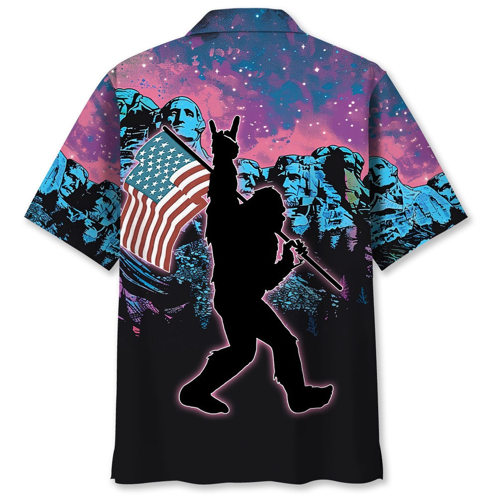 Bigfoot American Proud Hawaiian Shirt, Funny Hawaiian Shirt, Cool Hawaiian Shirts, Best Hawaiian Shirts