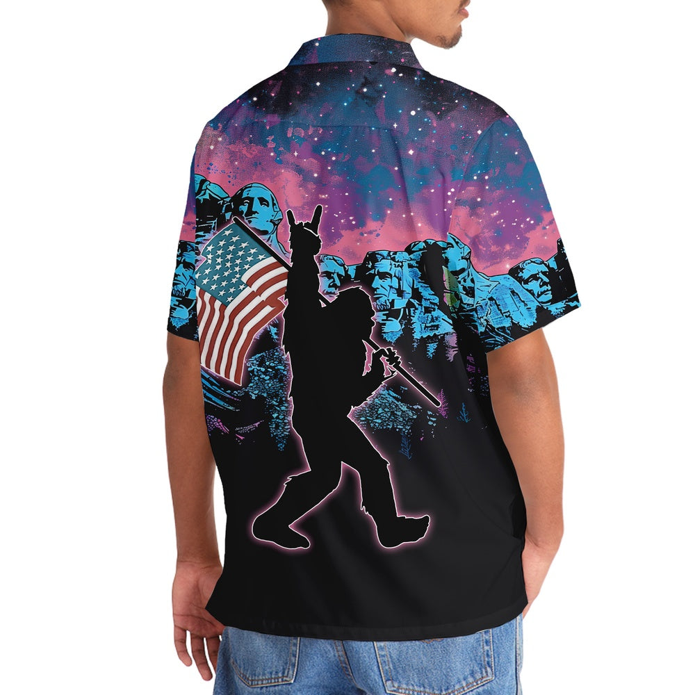 Bigfoot American Proud Hawaiian Shirt, Funny Hawaiian Shirt, Cool Hawaiian Shirts, Best Hawaiian Shirts