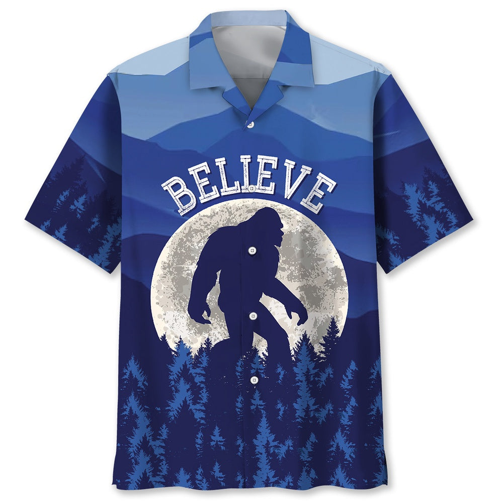 Bigfoot Believe Hawaiian Shirt, Funny Hawaiian Shirt, Cool Hawaiian Shirts, Best Hawaiian Shirts