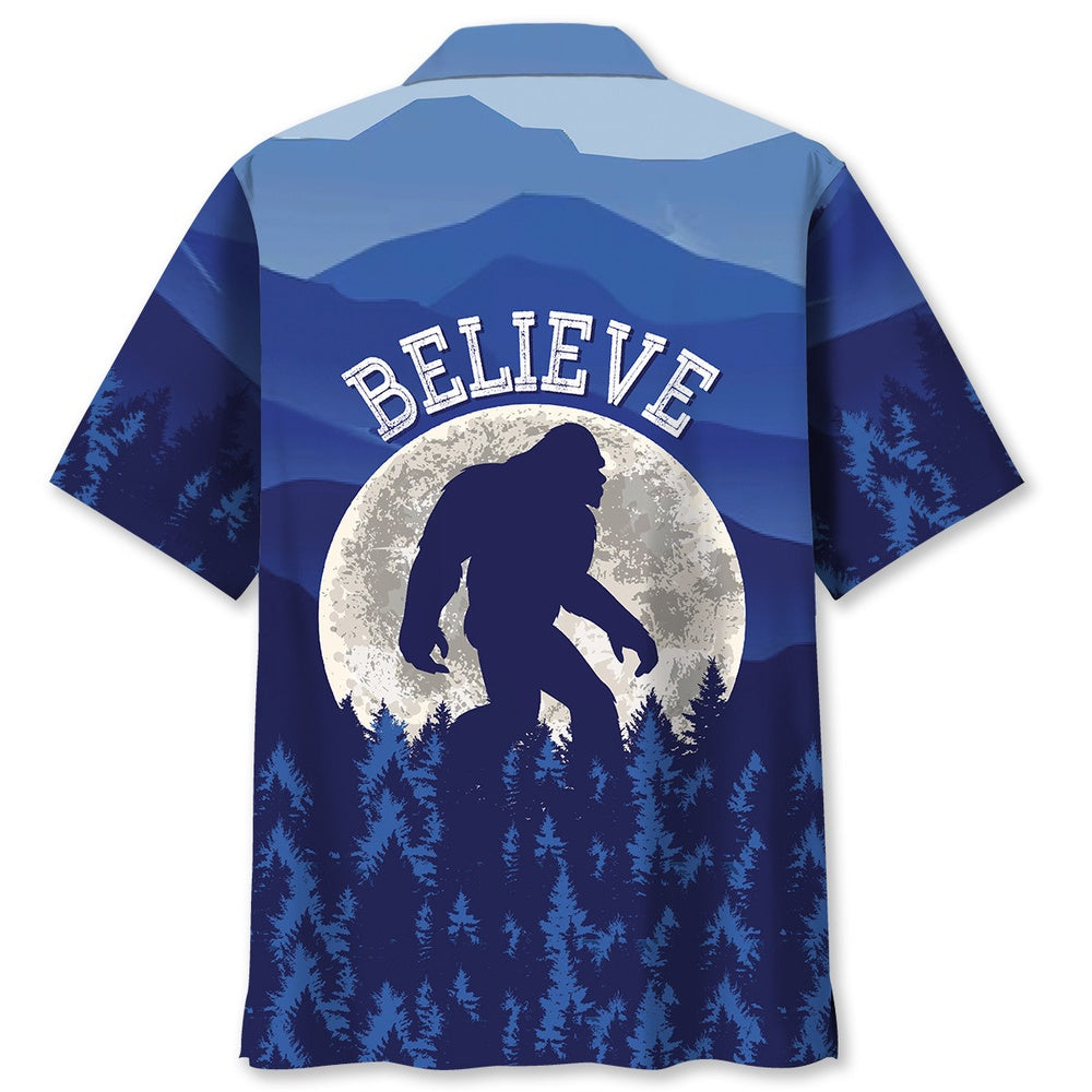 Bigfoot Believe Hawaiian Shirt, Funny Hawaiian Shirt, Cool Hawaiian Shirts, Best Hawaiian Shirts