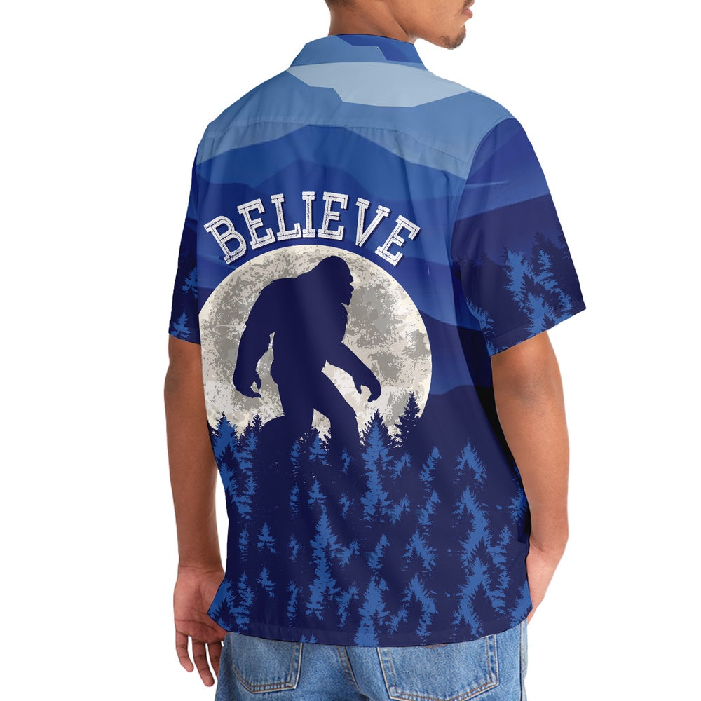 Bigfoot Believe Hawaiian Shirt, Funny Hawaiian Shirt, Cool Hawaiian Shirts, Best Hawaiian Shirts