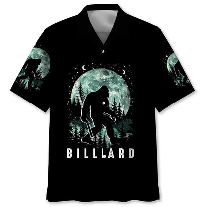 Bigfoot Billiard Hawaiian Shirt, Funny Hawaiian Shirt, Cool Hawaiian Shirts, Best Hawaiian Shirts