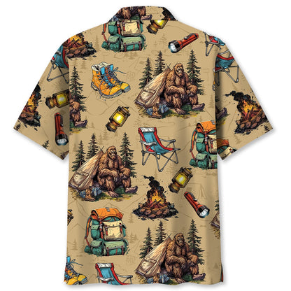 Bigfoot Camping Vintage Hawaiian Shirt, Funny Hawaiian Shirt, Cool Hawaiian Shirts, Best Hawaiian Shirts