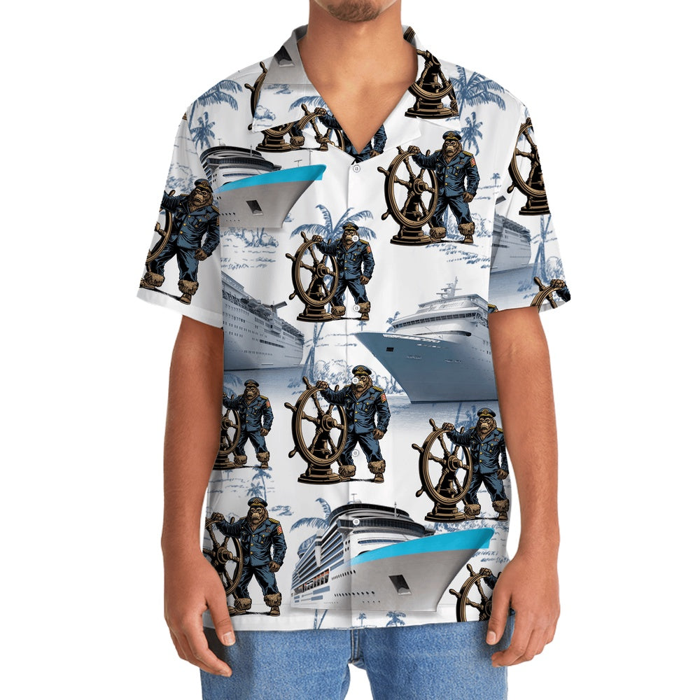 Bigfoot Captain Cruise Hawaiian Shirt, Funny Hawaiian Shirt, Cool Hawaiian Shirts, Best Hawaiian Shirts