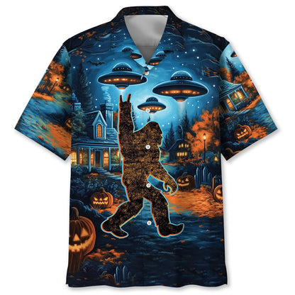 Bigfoot Chill The Halloween Night Hawaiian Shirt, Funny Hawaiian Shirt, Cool Hawaiian Shirts, Best Hawaiian Shirts