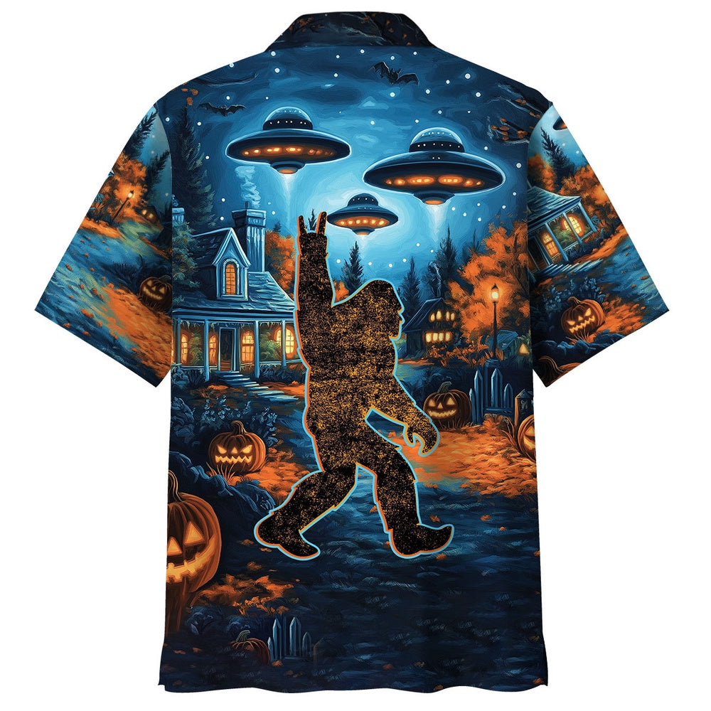Bigfoot Chill The Halloween Night Hawaiian Shirt, Funny Hawaiian Shirt, Cool Hawaiian Shirts, Best Hawaiian Shirts