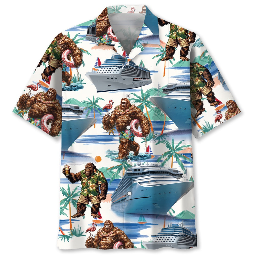 Bigfoot Cruise Hawaiian Shirt, Funny Hawaiian Shirt, Cool Hawaiian Shirts, Best Hawaiian Shirts