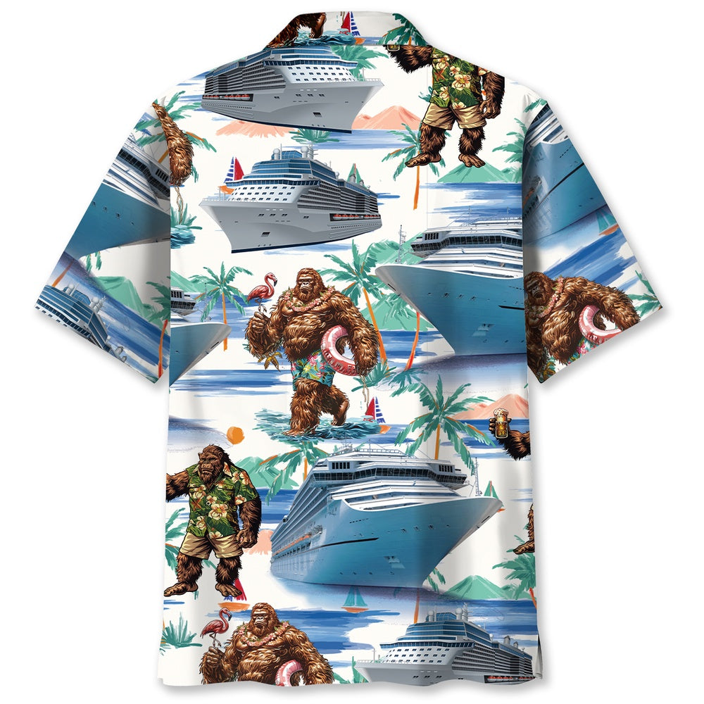 Bigfoot Cruise Hawaiian Shirt, Funny Hawaiian Shirt, Cool Hawaiian Shirts, Best Hawaiian Shirts