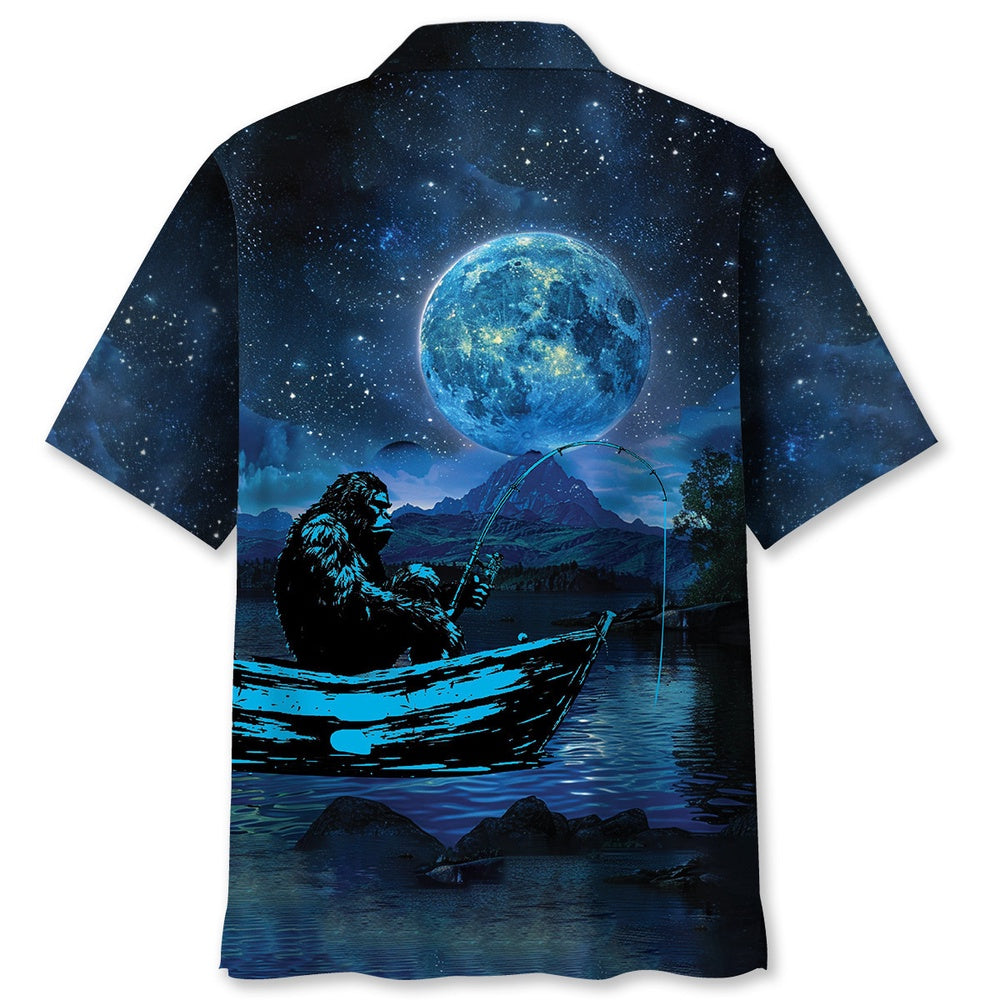 Bigfoot Fishing Relax Hawaiian Shirt, Funny Hawaiian Shirt, Cool Hawaiian Shirts, Best Hawaiian Shirts