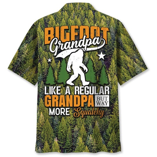 Bigfoot Grandpa Like A Regular Grandpa But Way More Squatchy Hawaiian Shirt, Funny Hawaiian Shirt, Cool Hawaiian Shirts, Best Hawaiian Shirts