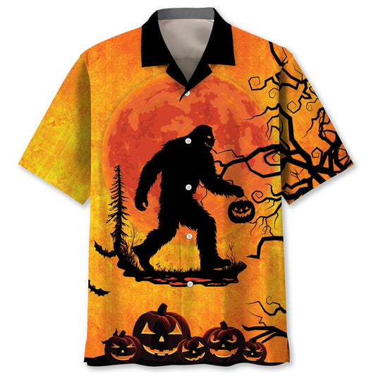 Bigfoot Halloween New Hawaiian Shirt, Funny Hawaiian Shirt, Cool Hawaiian Shirts, Best Hawaiian Shirts