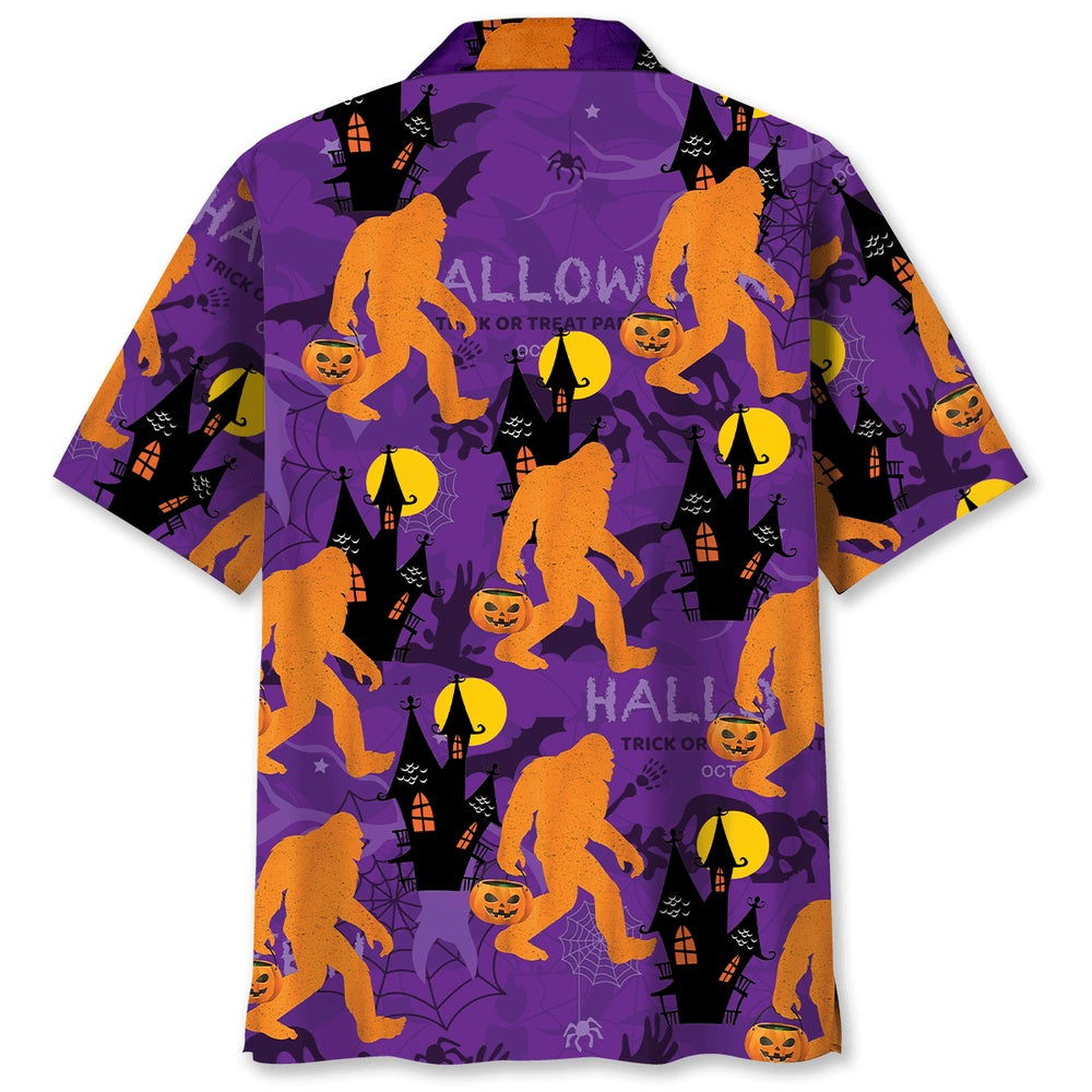 Bigfoot Happy Halloween Hawaiian Shirt, Funny Hawaiian Shirt, Cool Hawaiian Shirts, Best Hawaiian Shirts