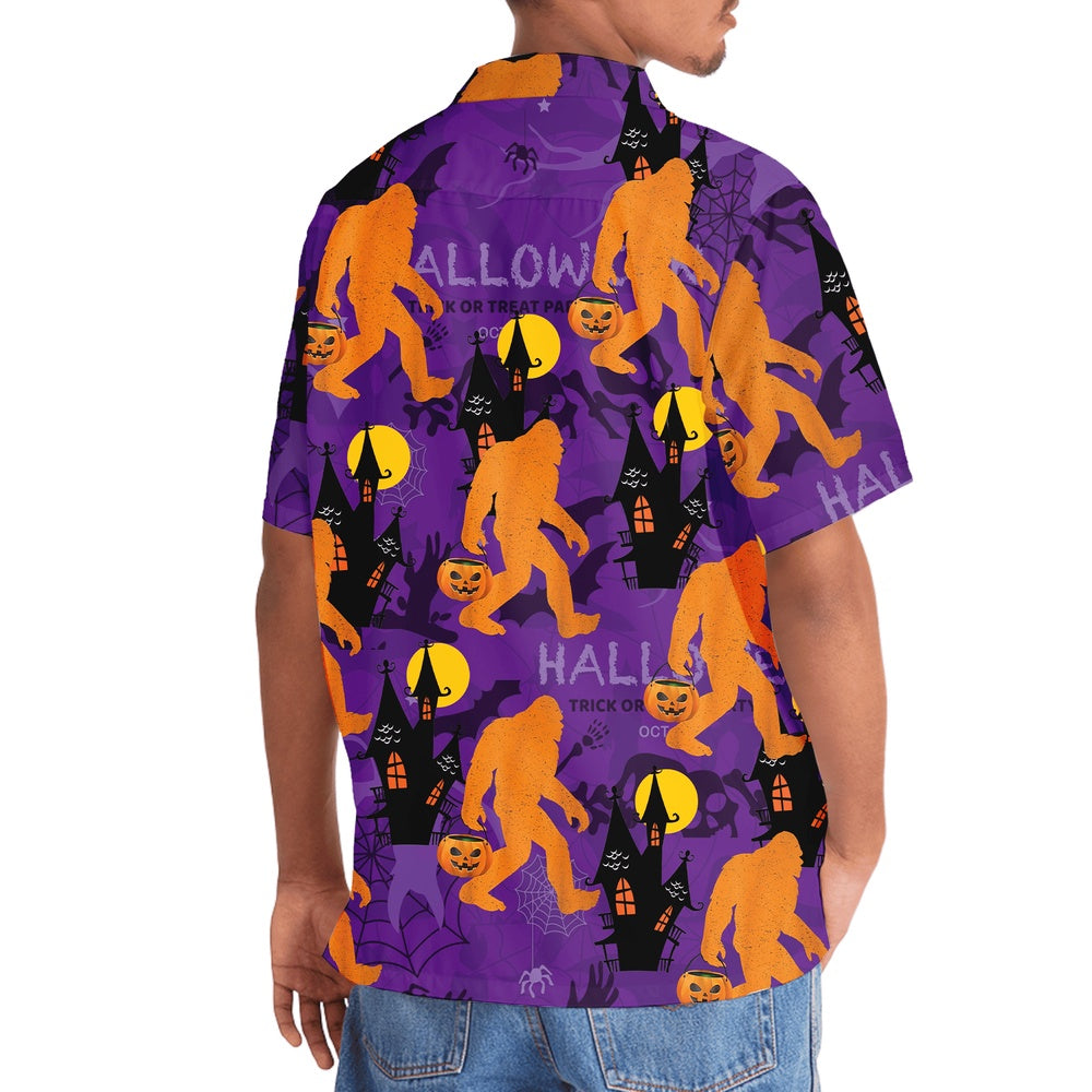 Bigfoot Happy Halloween Hawaiian Shirt, Funny Hawaiian Shirt, Cool Hawaiian Shirts, Best Hawaiian Shirts