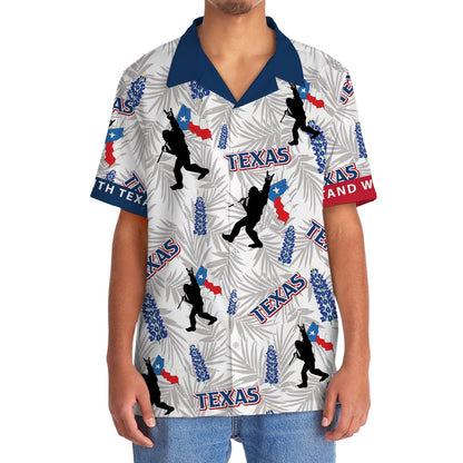 Bigfoot I Stand With Texas Hawaiian Shirt, Funny Hawaiian Shirt, Cool Hawaiian Shirts, Best Hawaiian Shirts