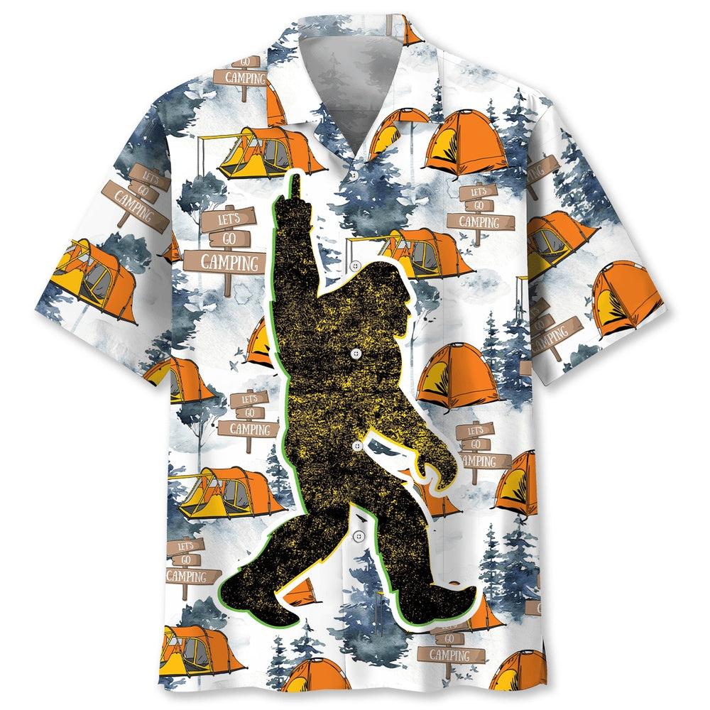 Bigfoot Let'S Go Camping Hawaiian Shirt, Funny Hawaiian Shirt, Cool Hawaiian Shirts, Best Hawaiian Shirts