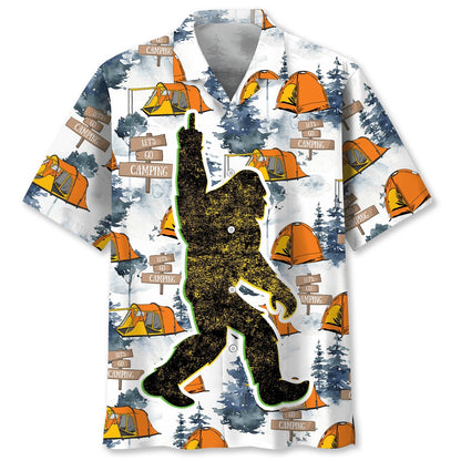 Bigfoot Let'S Go Camping Hawaiian Shirt, Funny Hawaiian Shirt, Cool Hawaiian Shirts, Best Hawaiian Shirts