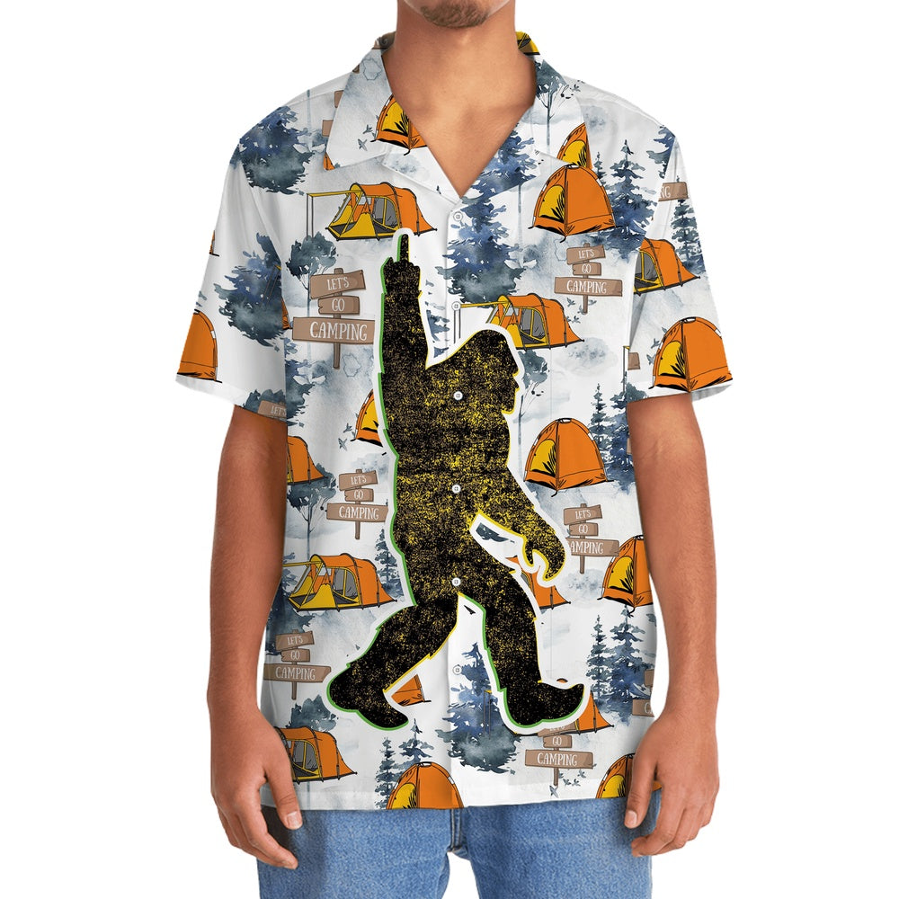 Bigfoot Let'S Go Camping Hawaiian Shirt, Funny Hawaiian Shirt, Cool Hawaiian Shirts, Best Hawaiian Shirts