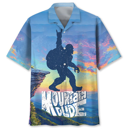Bigfoot Mountain Hiking Hawaiian Shirt, Funny Hawaiian Shirt, Cool Hawaiian Shirts, Best Hawaiian Shirts