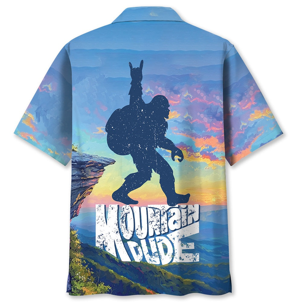 Bigfoot Mountain Hiking Hawaiian Shirt, Funny Hawaiian Shirt, Cool Hawaiian Shirts, Best Hawaiian Shirts