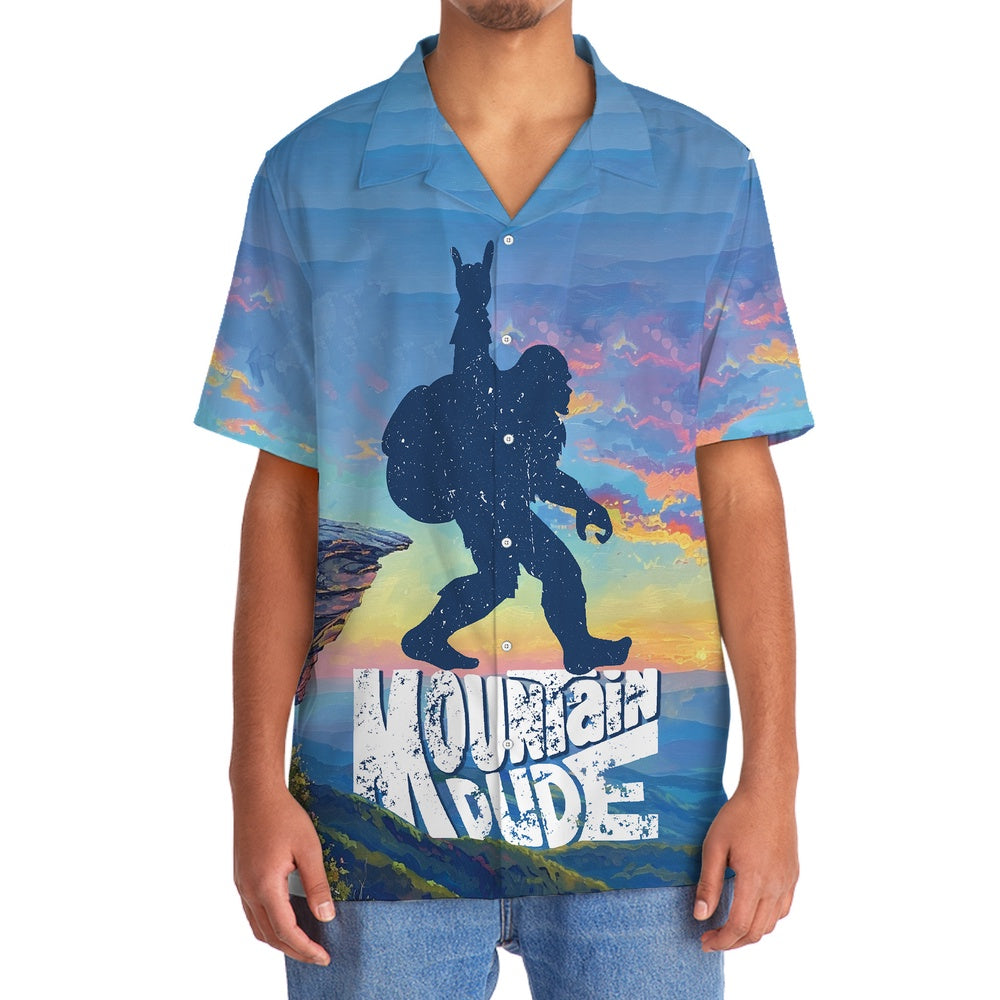 Bigfoot Mountain Hiking Hawaiian Shirt, Funny Hawaiian Shirt, Cool Hawaiian Shirts, Best Hawaiian Shirts
