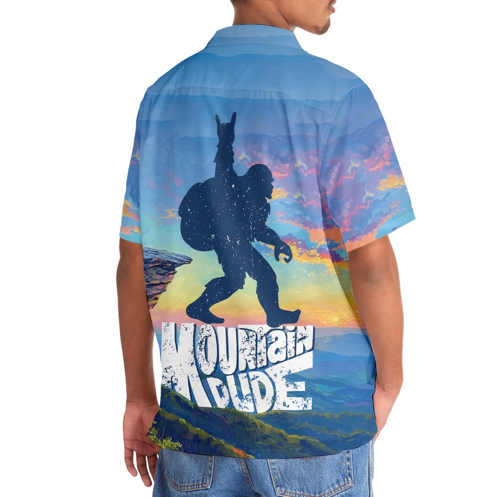 Bigfoot Mountain Hiking Hawaiian Shirt, Funny Hawaiian Shirt, Cool Hawaiian Shirts, Best Hawaiian Shirts