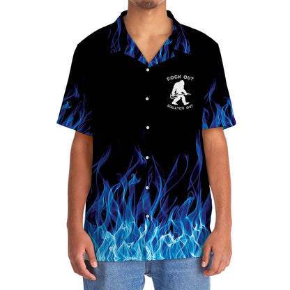 Bigfoot Playing A Guitar Rock On Sasquatch Hawaiian Shirt, Funny Hawaiian Shirt, Cool Hawaiian Shirts, Best Hawaiian Shirts