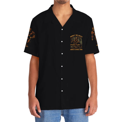Bigfoot Respect The Locals National Park Hawaiian Shirt, Funny Hawaiian Shirt, Cool Hawaiian Shirts, Best Hawaiian Shirts