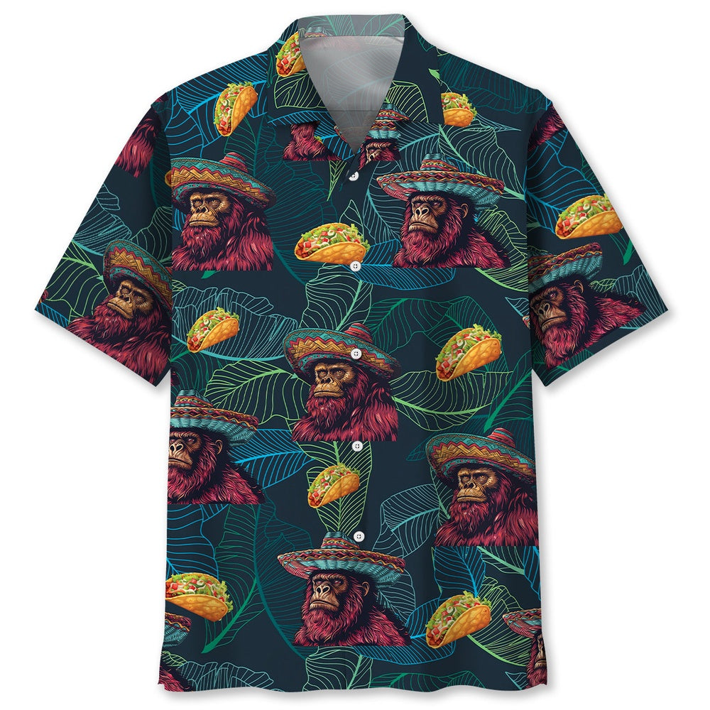 Bigfoot Sasquatch Poncho Tacos Hawaiian Shirt, Funny Hawaiian Shirt, Cool Hawaiian Shirts, Best Hawaiian Shirts