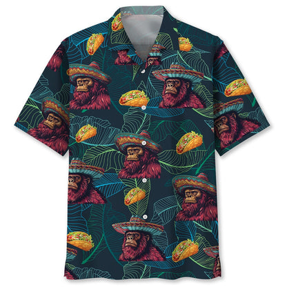 Bigfoot Sasquatch Poncho Tacos Hawaiian Shirt, Funny Hawaiian Shirt, Cool Hawaiian Shirts, Best Hawaiian Shirts