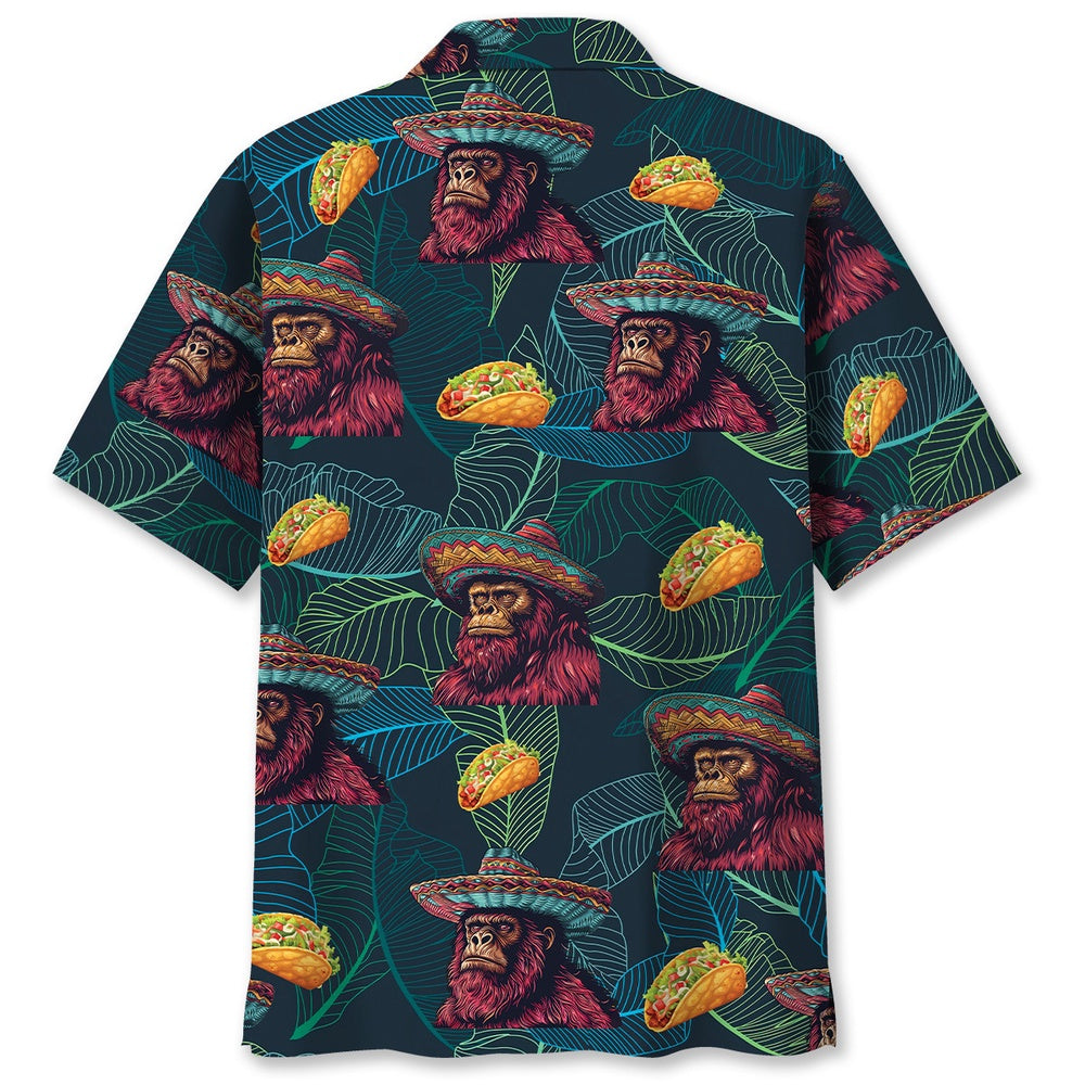 Bigfoot Sasquatch Poncho Tacos Hawaiian Shirt, Funny Hawaiian Shirt, Cool Hawaiian Shirts, Best Hawaiian Shirts