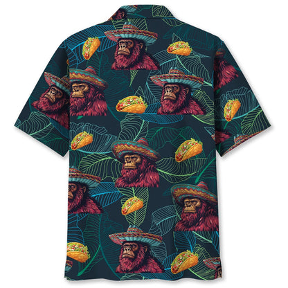 Bigfoot Sasquatch Poncho Tacos Hawaiian Shirt, Funny Hawaiian Shirt, Cool Hawaiian Shirts, Best Hawaiian Shirts