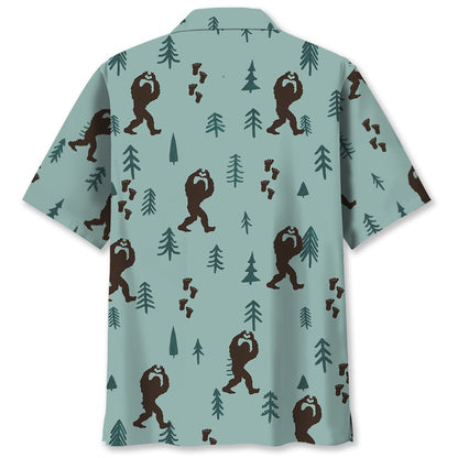 Bigfoot Silhouette Hawaiian Shirts, Funny Hawaiian Shirt, Cool Hawaiian Shirts, Best Hawaiian Shirts