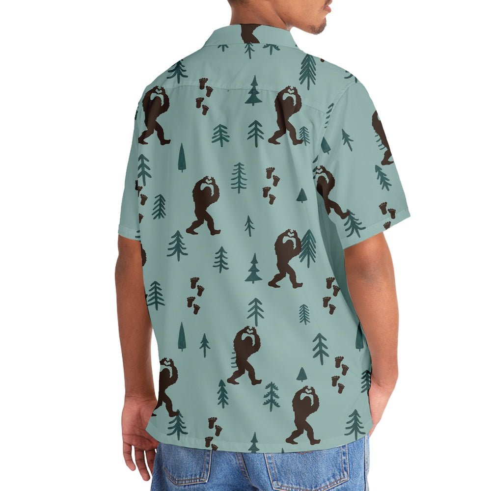 Bigfoot Silhouette Hawaiian Shirts, Funny Hawaiian Shirt, Cool Hawaiian Shirts, Best Hawaiian Shirts