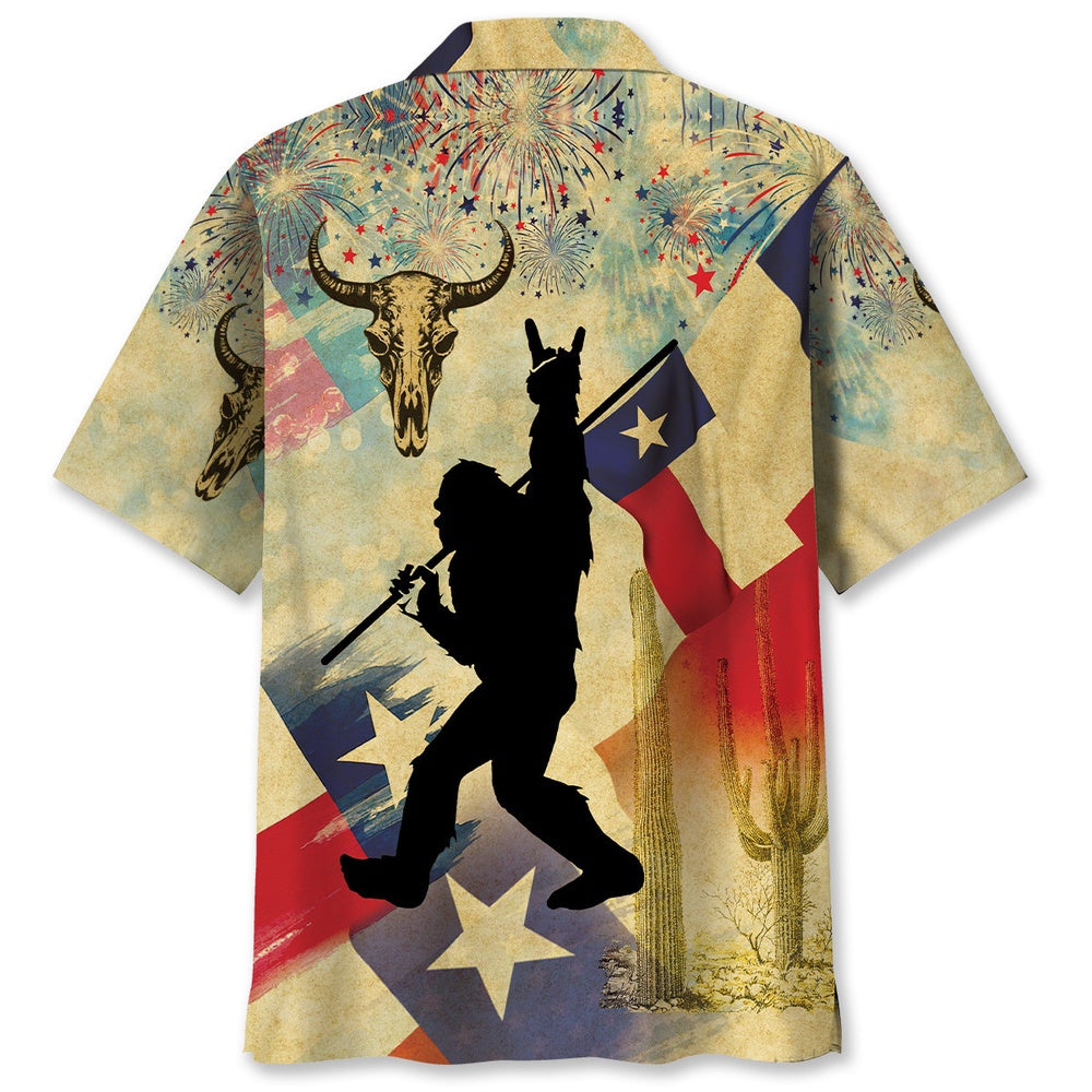 Bigfoot Texas Happy 4Th July Vintage Hawaiian Shirt, Funny Hawaiian Shirt, Cool Hawaiian Shirts, Best Hawaiian Shirts