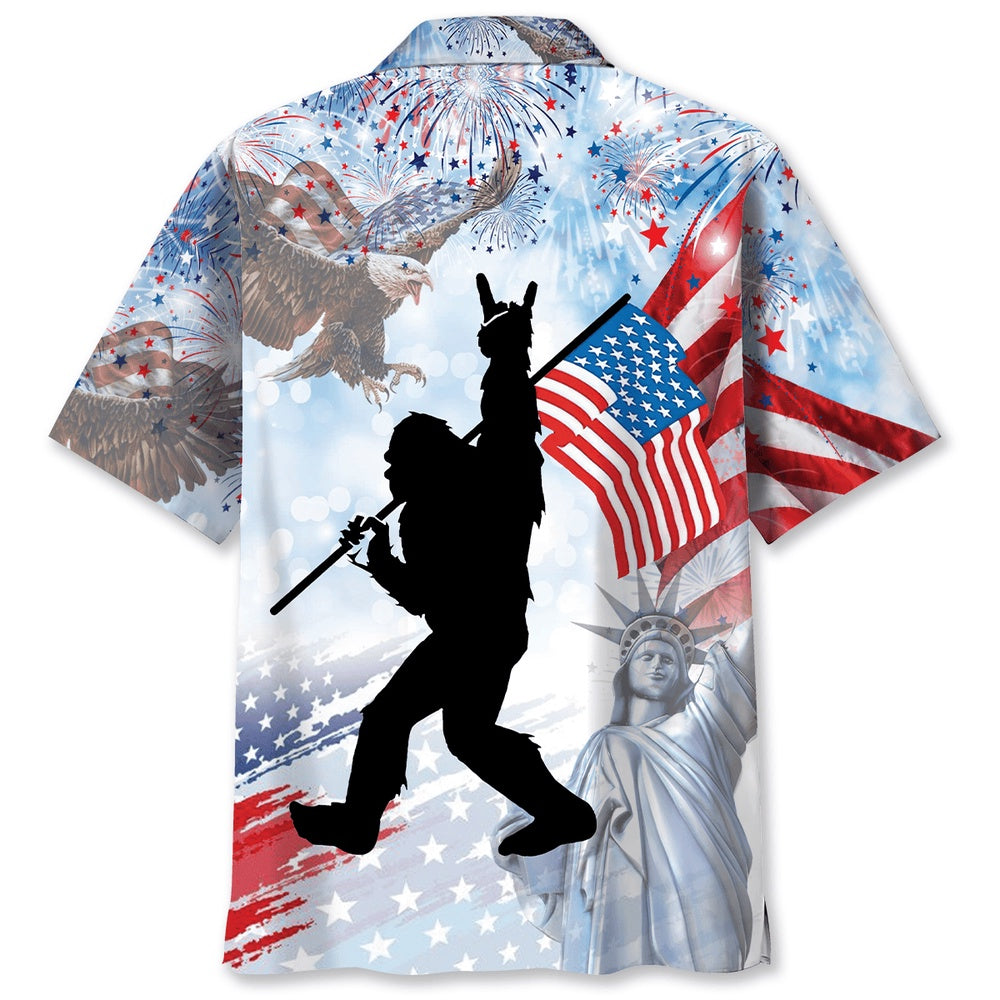 Bigfoot Usa Hawaiian Shirt, Funny Hawaiian Shirt, Cool Hawaiian Shirts, Best Hawaiian Shirts