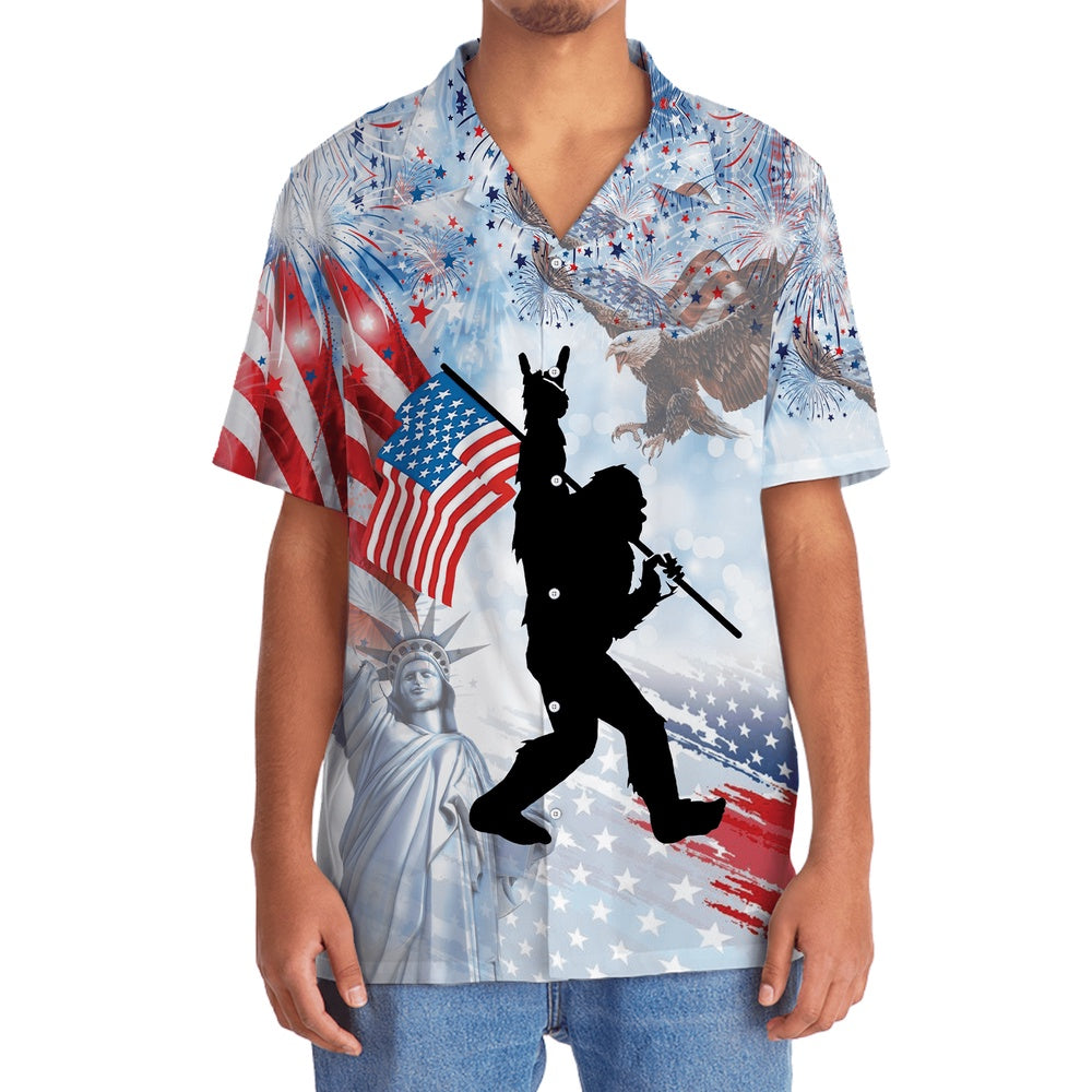 Bigfoot Usa Hawaiian Shirt, Funny Hawaiian Shirt, Cool Hawaiian Shirts, Best Hawaiian Shirts
