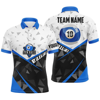 Billiard Polo Shirts, 10 Ball Pool Billiard Jerseys Polo Shirts, Personalized Name 10 Ball Billiards Team Shirts, Billiards Team Shirts