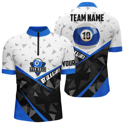 Billiard Polo Shirts, 10 Ball Pool Billiard Jerseys Polo Shirts, Personalized Name 10 Ball Billiards Team Shirts, Billiards Team Shirts