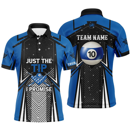 Billiard Polo Shirts, 10 Ball Pool Billiard Just The Tip I Promise Polo Shirts Custom Pool Team League Jerseys, Billiards Team Shirts