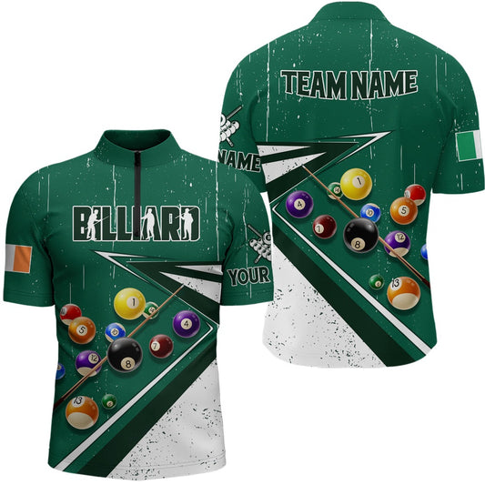 Billiard Polo Shirts, 3D Billiard Balls Luckiest Polo Shirts Custom Billiard Jerseys For Patrick Day, Billiards Team Shirts