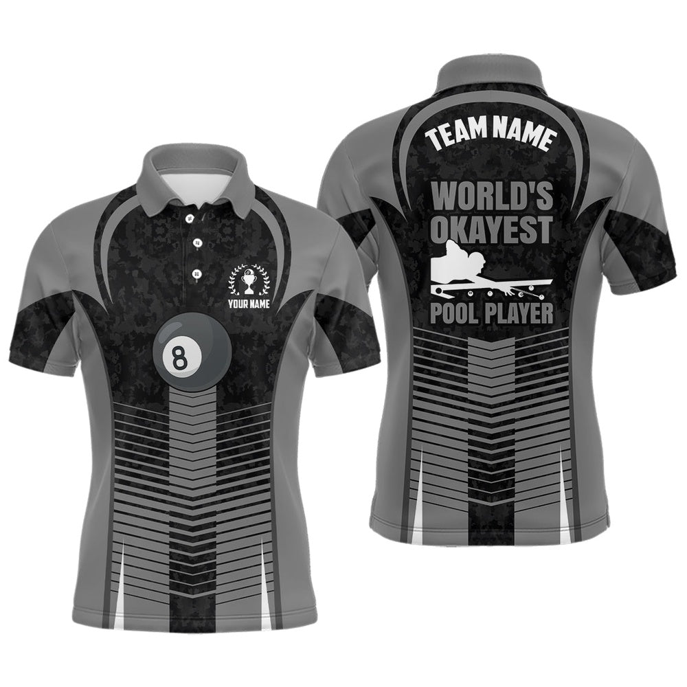 Billiard Polo Shirts, 8 Ball Billiard Funny Pool Player Custom Billiard Polo Shirts, Custom Billiards Jersey, Billiards Team Shirts