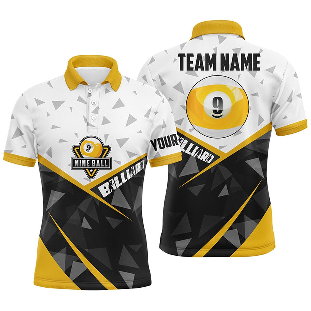Billiard Polo Shirts, 9 Ball Pool Billiard Jerseys Custom 3D Polo Shirts, 9 Ball Team League Billiard Shirts, Billiards Team Shirts