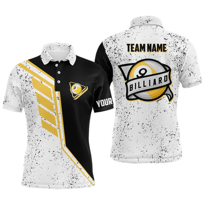 Billiard Polo Shirts, 9 Ball Pool Grunge Style Custom Billiard Polo Shirts, 9 Ball Billiards Jerseys Shirts, Billiards Team Shirts