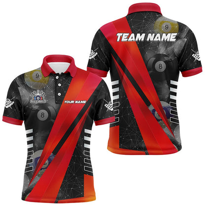 Billiard Polo Shirts, Best Custom Billiard Jerseys Uniform, Personalized Tournat Billiard Shirts Red, Billiards Team Shirts